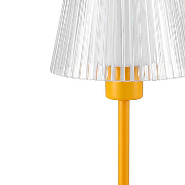 Oscar 12.5" Modern Industrial Rechargeable/Cordless Iron/Acrylic Integrated LED Table Lamp with Ribbed Shade - JONATHAN Y